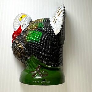 Vintage Plastic Thanksgiving Turkey Flat sided Figure- Cake Topper/Decor
